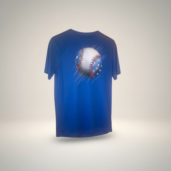 Celebrate Patriotic Other - Boys Royal Blue Patriotic Baseball Graphic T-Shirt Stars and Stripes Sport Tee